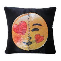 Cute Changing Face Emoji Pillows Cover Sequin Pillow Smile Face Pillowcase