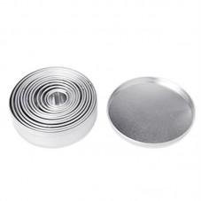 12PCS/SET Round Circle Shape Stainless Steel Cookie Mousse Cake Ring Mold