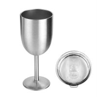 Goblets Stainless Steel Double Walled Wine Glass with Removeable Sliding Lid