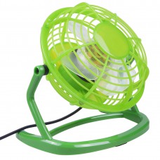 816 4" Desktop Fan USB Power Supply 2 Speeds Mini Portable Fan Green