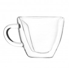 Heart Shape Double Wall Milk Glass Cup Coffee Tea Beer Cup Juice Mug Drinkware