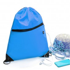 Universal Drawstring Bag Schoolbag Backpack PE Gym Sports Swim Bag With Zipper