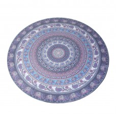 Round Shape Beach Towel Elephant Digital Printed Polyester Blanket Yoga Mat