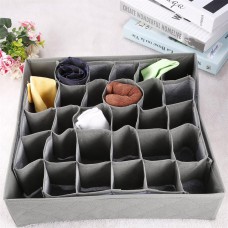 30 Grid Slot Bamboo Charcoal Ties Socks Drawer Closet Organizer Storage Box