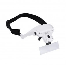 9892B1 Magnifier Interchangeable 5 Pcs Lenses Headband 2LED Head Lamps