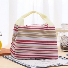 Striped Aluminum Foil Warm Keeping Lunch Box Bag Thermal Insulation Bag Tote