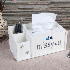 Hollow-out Tissue Box Remote Controller Storage Box Miss You Napkin Box