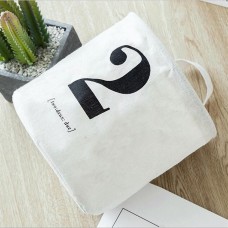 Cotton Linen Storage Bag With Number Waterproof Household Storage Basket