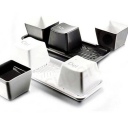 Three-piece glass cup shape button keyboard black