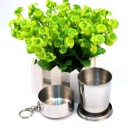 Stainless steel portable mini triple telescopic cup large