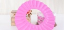 Infant waterproof shampoo cap / bath cap / Barber cap pink