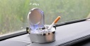 Car with LED lights blue ashtray Mini Ashtray silver