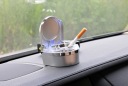 Car with LED lights blue ashtray Mini Ashtray silver