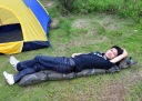 Camouflage can be spliced ​​with a pillow inflatable automatic single person inflatable pad