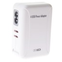 US/AU/UK/EU Plug 5V/2A Ultra Compact 4-Port USB Power Adapter Wall Charger