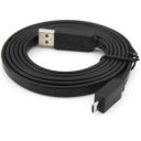 1.5m Noodle Style Micro USB Cable for HTC/Samsung/BlackBerry etc Black