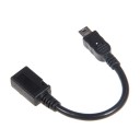 Universal Mini USB Male to Micro USB Female Converter Short Cable -Black