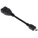 USB 2.0 Female to Mini 5 Pin Male USB OTG Host Extension Cable -Black