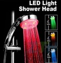 Temperature Senor Control RGB LED Light Water Shower Head No Battery Needed