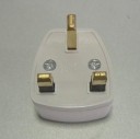 3-pin UK Travel Plug Power Adapter Converter White