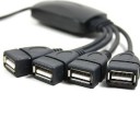 Mini 4 Port USB 2.0 480Mbps High Speed Cable Hub for PC