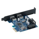 ORICO PVU3-2O2I USB3.0 PCI-Express Card with two rear ports and a USB3.0 20PIN Adapter Connector