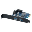 ORICO PVU3-2O2I USB3.0 PCI-Express Card with two rear ports and a USB3.0 20PIN Adapter Connector