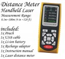 Laser Distance Meter 0.1 to 100M 1000 data store/recall USB data export