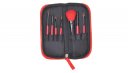 7PCS Red Handle Makeup Brush Kits With Red Zipper Pouch