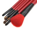 7PCS Red Handle Makeup Brush Kits With Red Zipper Pouch