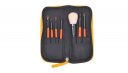 7PCS Orange Handle Makeup Brush Kits With Yellow Zipper Pouch