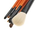 7PCS Orange Handle Makeup Brush Kits With Yellow Zipper Pouch