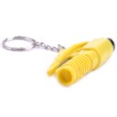 3-in-1 Whistle Seat Belt Cutter Window Break Keychain Yellow