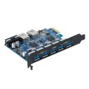 ORICO PVU3-5O2U Monster USB3.0 7 - Port PCI Express Card with VL800 and VL812 USB3.0 Controller