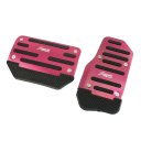 2 Pcs Black Fuchsia Metal Plastic Nonslip Pedal Cover Set for Car