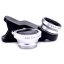 Universal Clip 3 in 1 Fisheye +Wide Angle +Macro Photo Lens For Iphone, HTC, Samsung etc