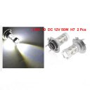 2 Pcs Vehicle Car H7 White 10 SMD LED Fog Light Driving Lamp DC 12V 50W