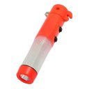 Car Emergency Seat Belt Cutter Glass Break Hammer Orange w Beacon Flashlight