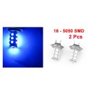 2 Pcs H7 18 Blue 5050 SMD LED Auto Car Fog Light Bulb