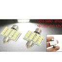 2 Pcs Car White 1210 3528 SMD 16-LED Festoon Dome Light Lamp DE3175 DE3021 Bulb 31mm