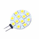 G4 12-LED 5050 SMD Cabinet Car Home Light Bulb Warm White 10-30V 2.4W 3000K