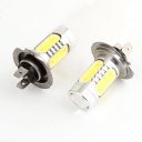 2 Pcs 7.5W Lens H7 5 SMD White LED Car Truck Foglight Driving Light Head Lamp