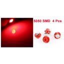 4 Pcs Red 5050 SMD LED B8.4 Socket Instrument Panel Light for Car