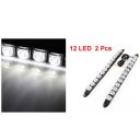 2 Pcs White 12 LED Adhesive Daytime Running Front Fog DRL Driving Light Set