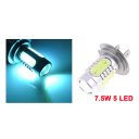 7.5W Ice Blue H7 SMD 5 LED Car Foglight Day Running Light Bulb Lamp DC 12V