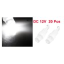 20 Pcs T5 Wedge Concave Head White LED Side Marker Lights Bulbs DC 12V for Car