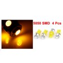 4 Pcs T10 194 168 W5W Yellow 5050 5-SMD LED Tail Light Bulbs 12V for Car