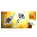 2 Pcs DC 12V 100W H1 3000K Super Yellow LED Car Fog Light Bulb Lamp