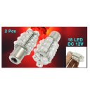 2 Pcs Red 1156 P21W Ba15s 18 LED Brake Tail Turn Signal Light Bulb Lamp 12V