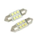 10x 6-LED 1210 SMD Auto Car Interior Festoon Dome Light Bulb Pure White 12V 31mm